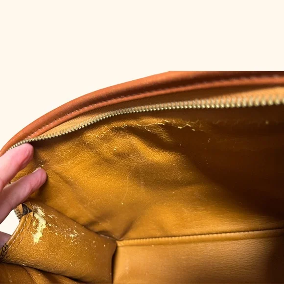 MCM Brown Toiletry Bag with Logo Pattern, top zip closure, *see notes below - Picture 11 of 14